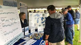 Local 3908's Anne Clites at NOAA-GLERL's booth on Engineer's Day